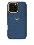 VELANTE saffiano leather iPhone 16 Pro Max phone case - Blue