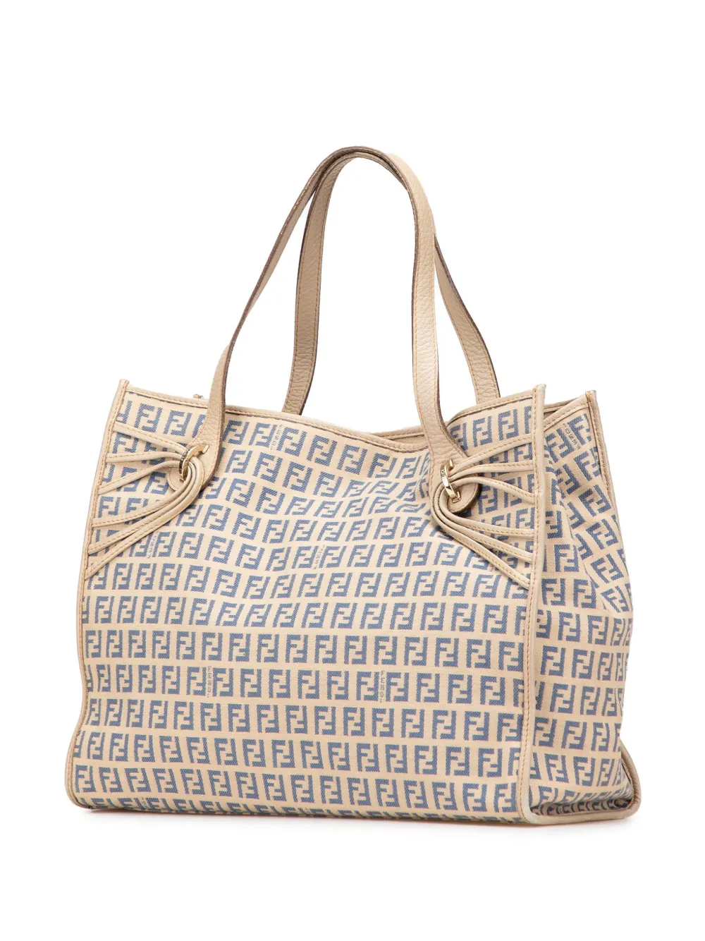 Pre-owned Fendi 2000-2010 Zucchino Canvas Tote Bag In Brown