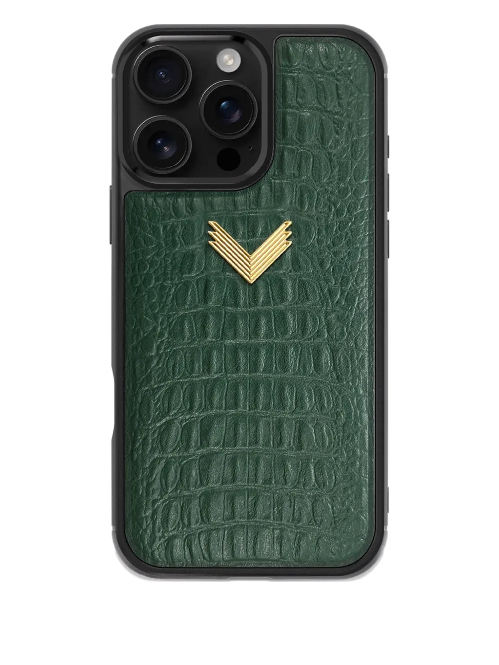 VELANTE alligator-texture iPhone 16 Pro Max phone case | Green | Image 1