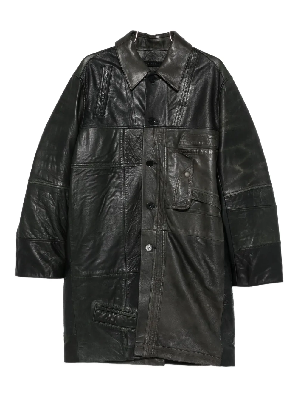 ALAINPAUL leather single-breasted coat | Black | Image 1