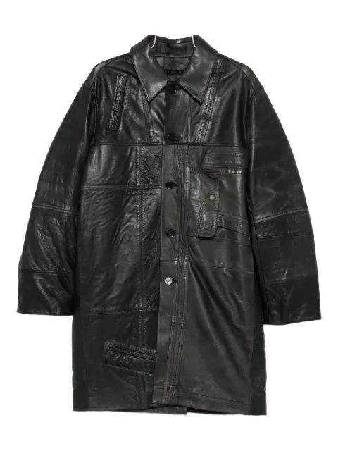 ALAINPAUL leather single-breasted coat