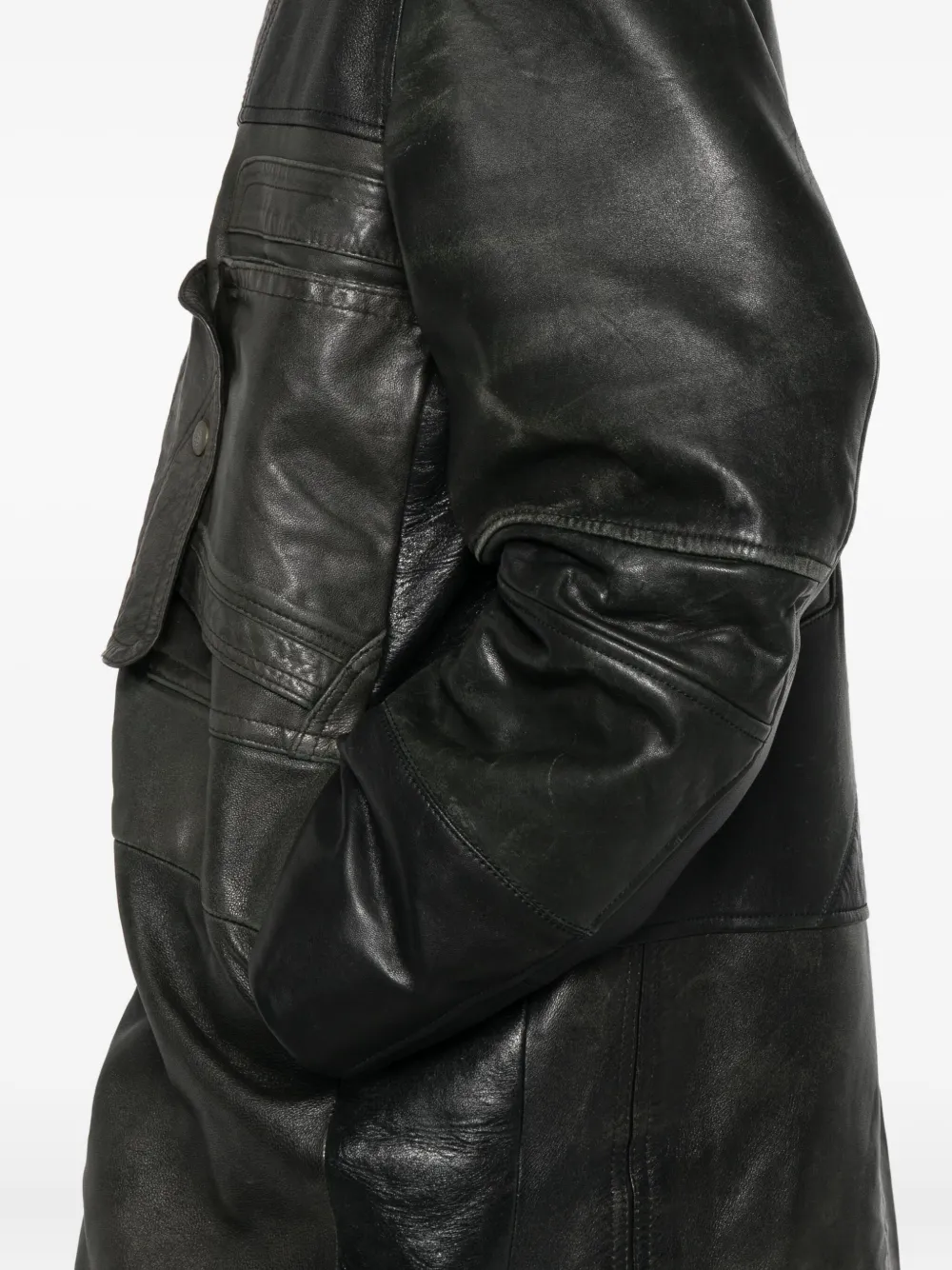Leather Single-Breasted Coat