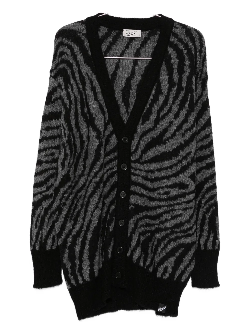 Pence zebra-pattern cardigan | أسود | Image 1