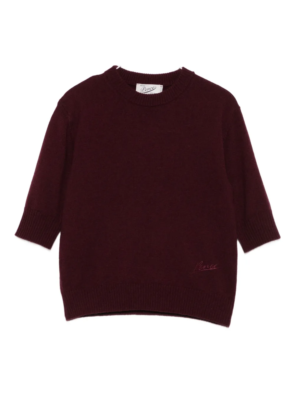 Pence round-neck logo-embroidered knitted top | Red | Image 1