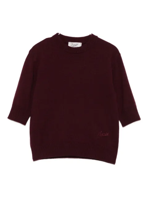 Pence round-neck logo-embroidered knitted top