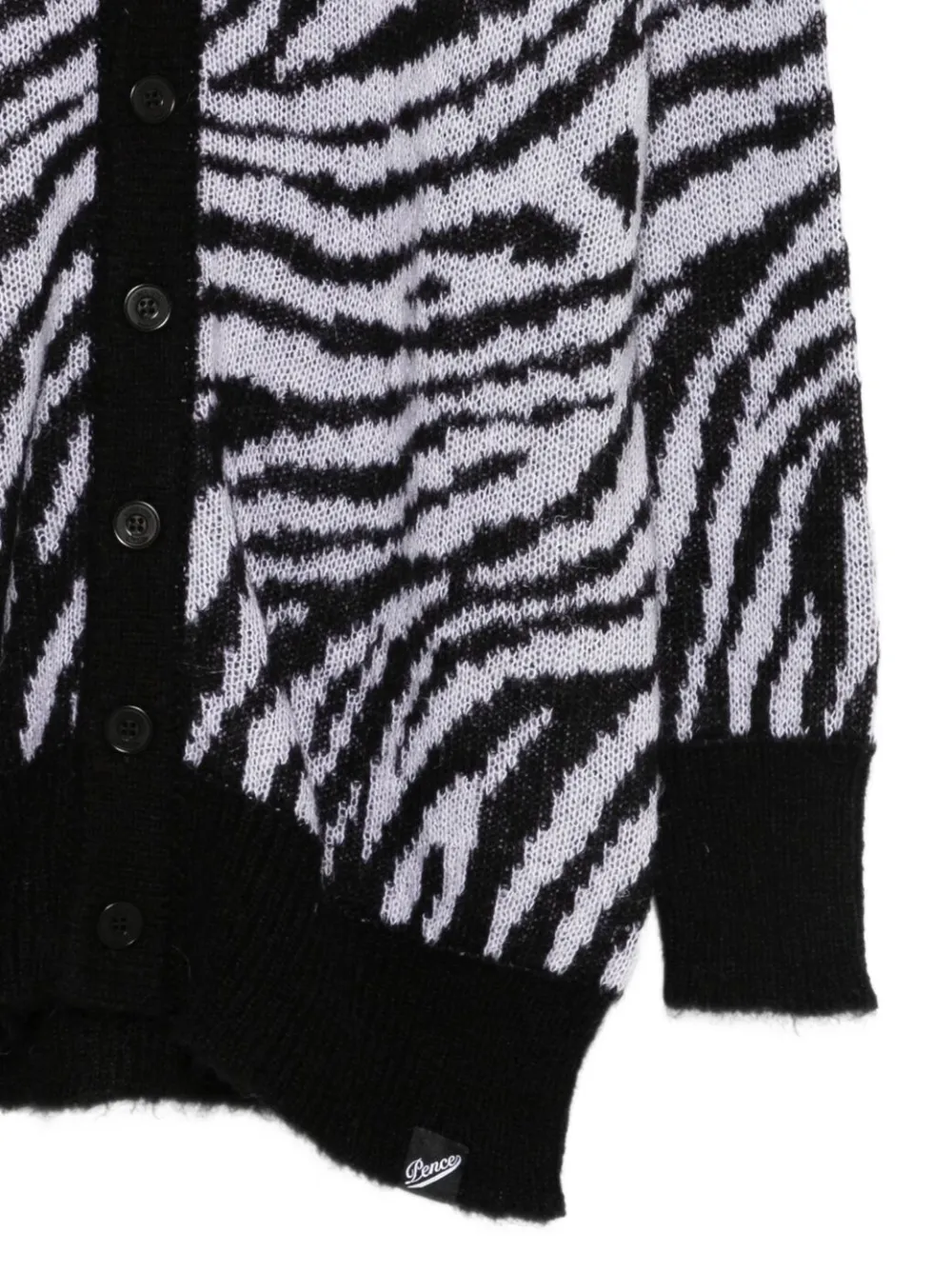 Pence Zebra-pattern Cardigan In Black