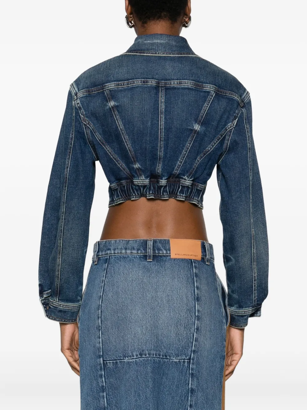 Pence Whiskering-effect Denim Jacket In Blue