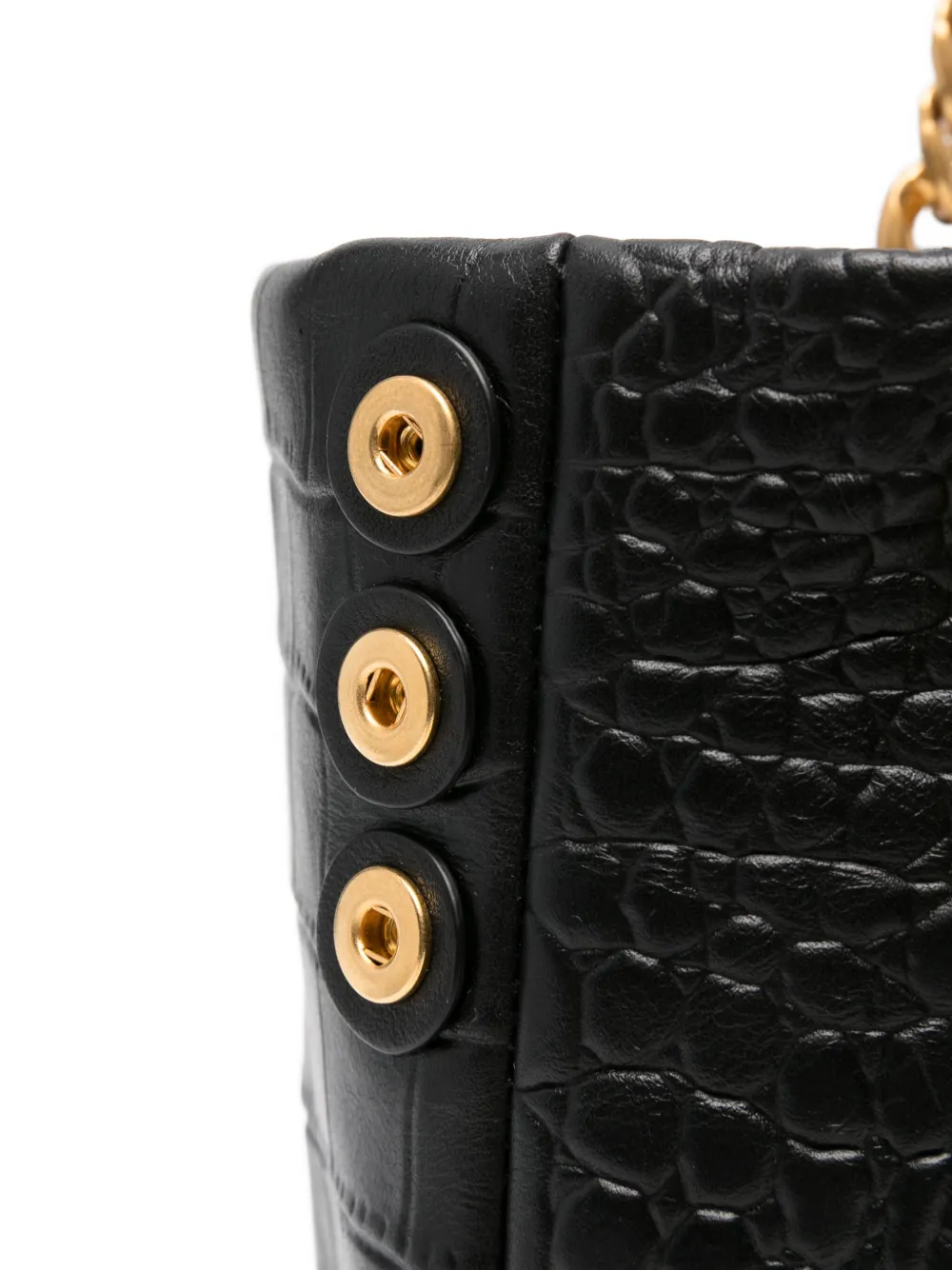 Balmain Crocodile-effect Tote Bag In Black