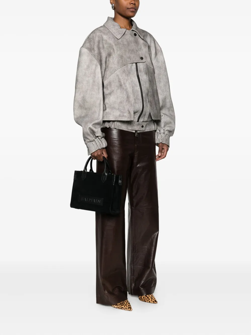 Balmain B-Army shopper met vlak met reliëf - Zwart