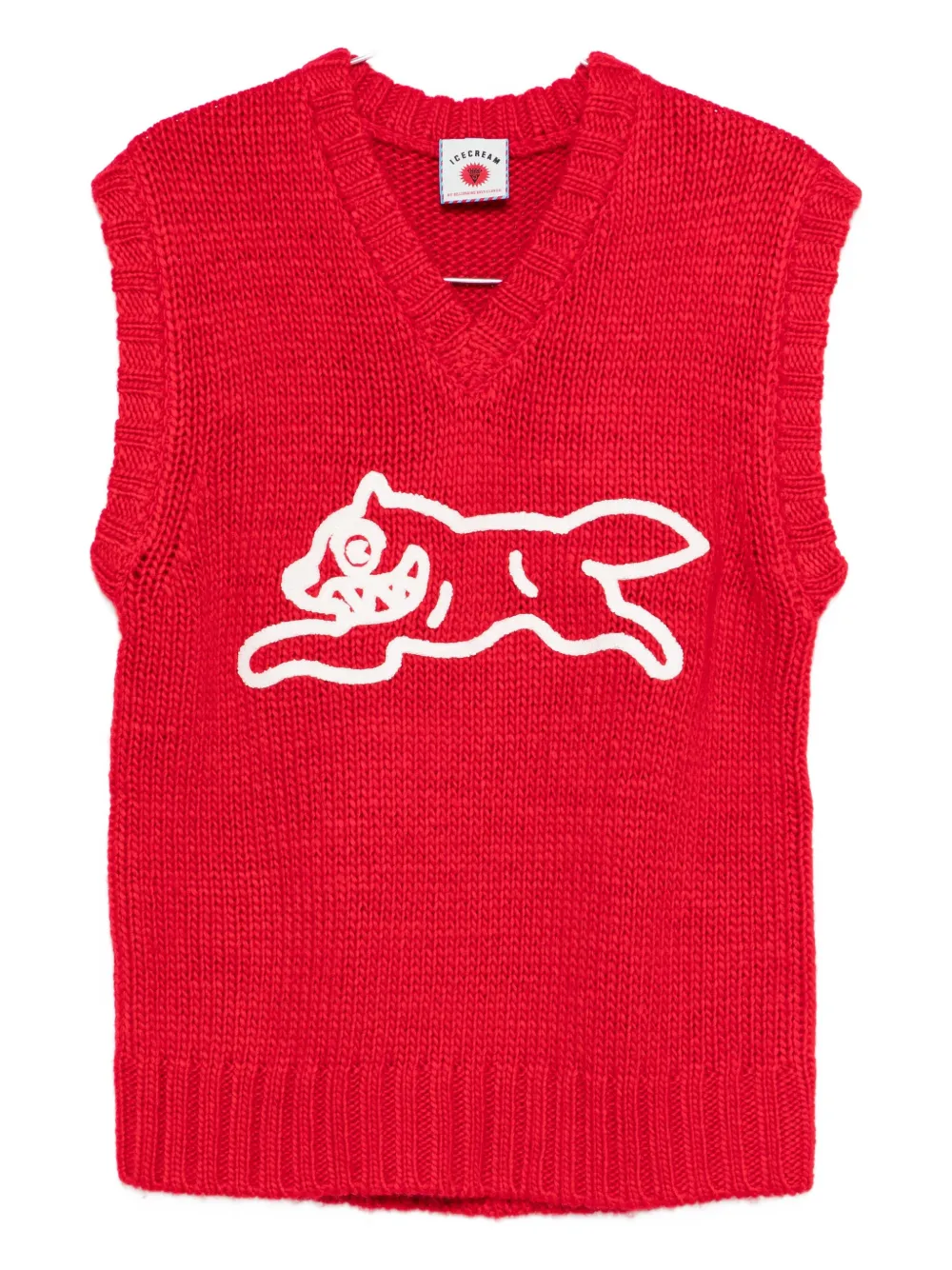 Icecream Running Dog Vest In Red