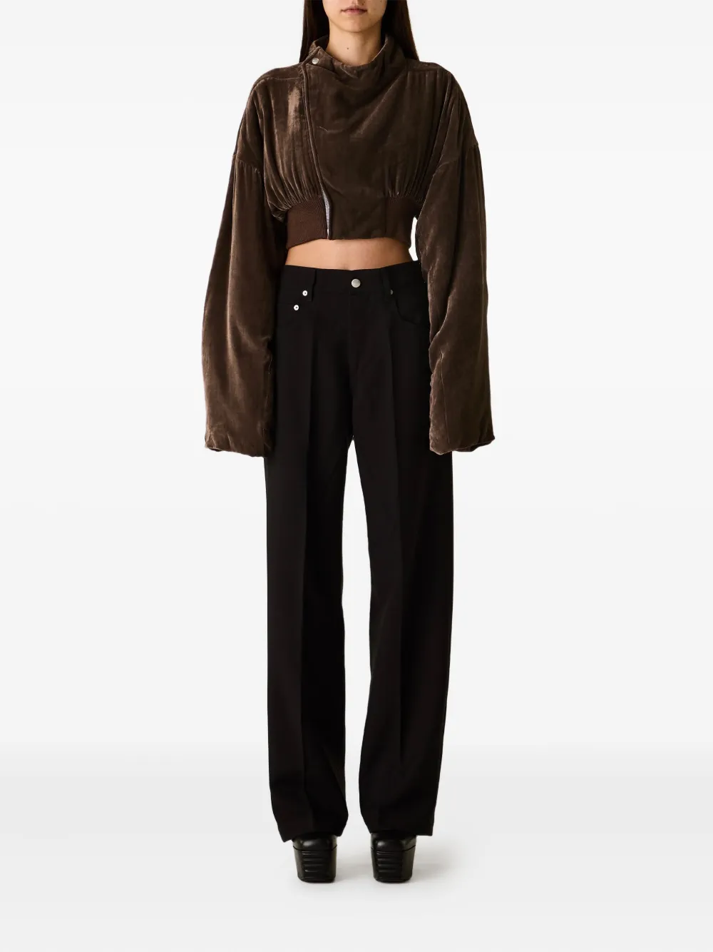 Rick Owens Hollywood cropped flight jacket | Cropped Jackets | Image 2