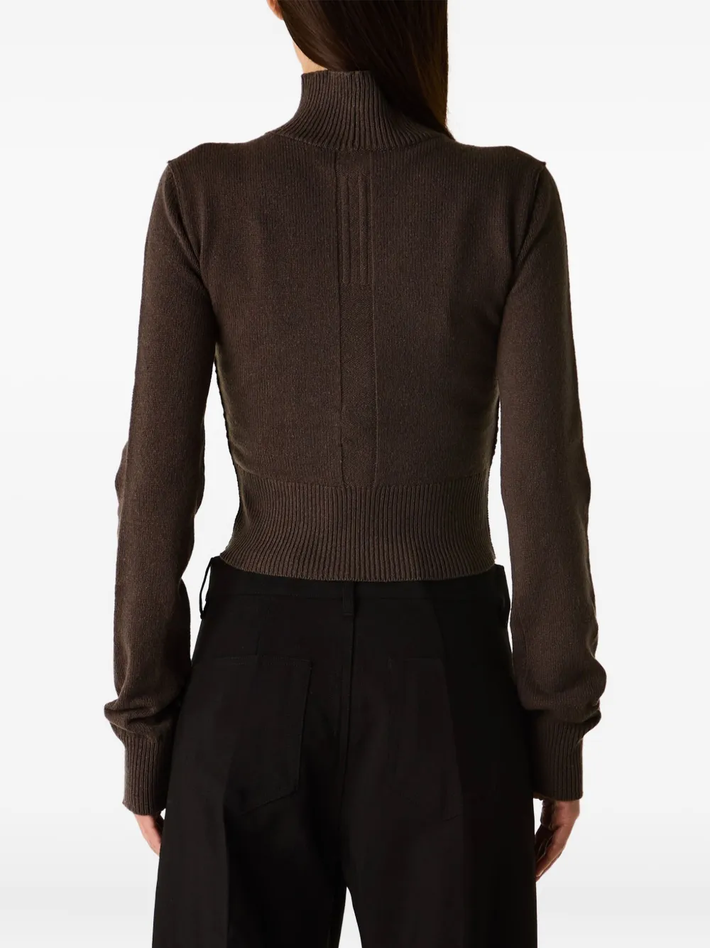 Rick Owens Headon High-neck Sweater In Brown