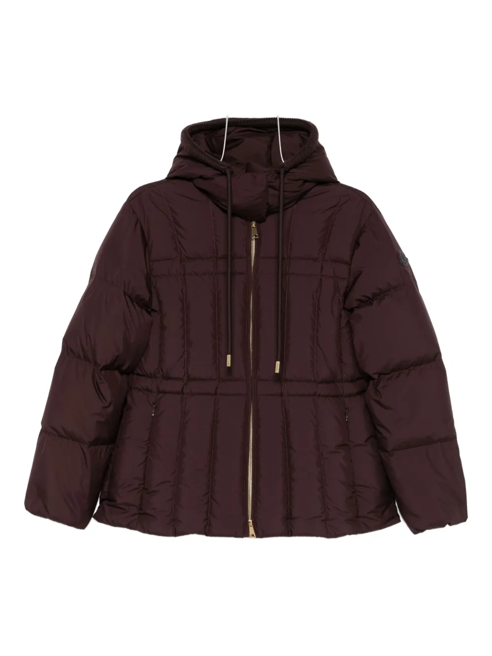 Moncler Hooded Zip-up Jacket In Brown