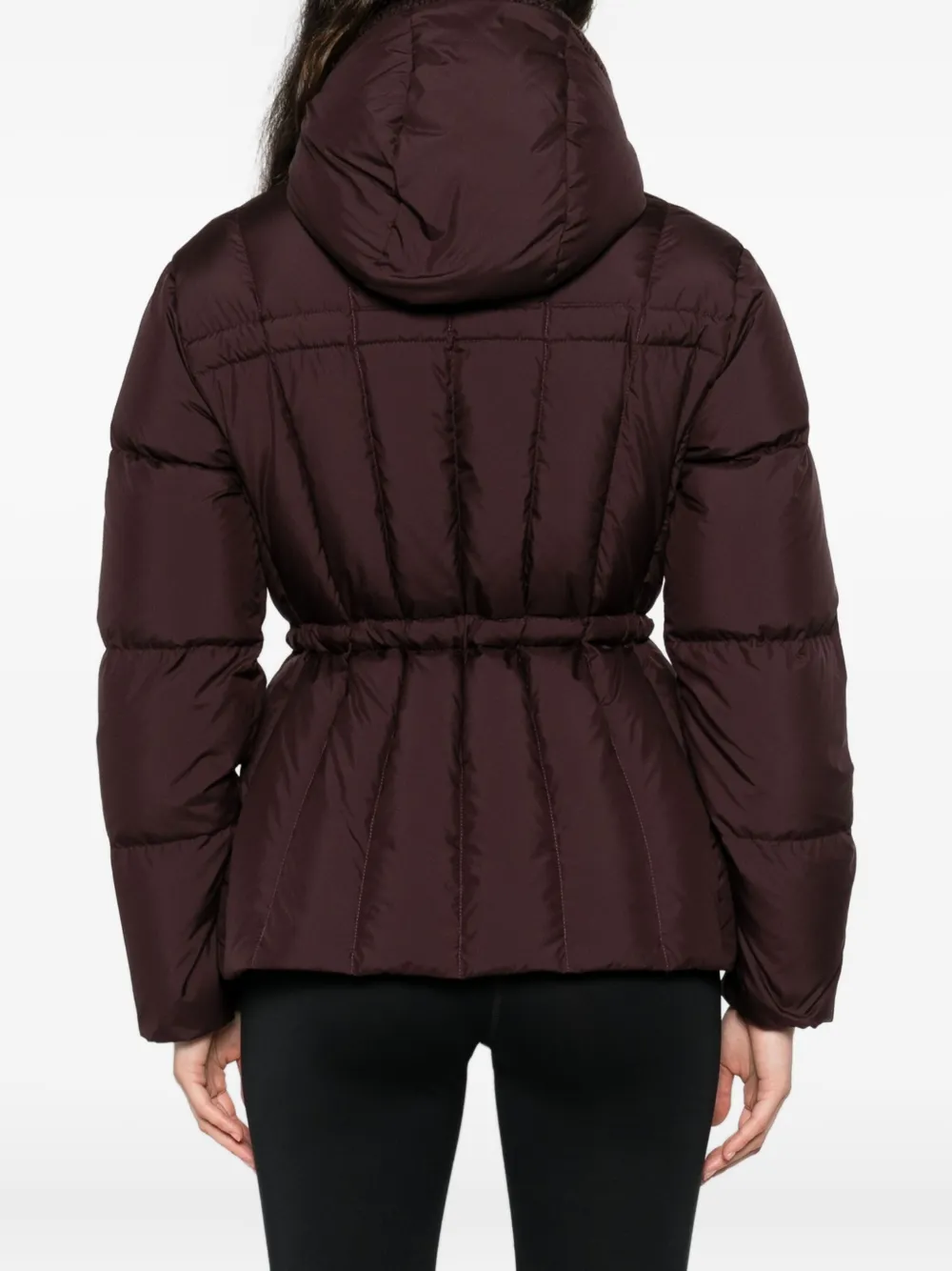 Moncler Hooded Zip-up Jacket In Brown