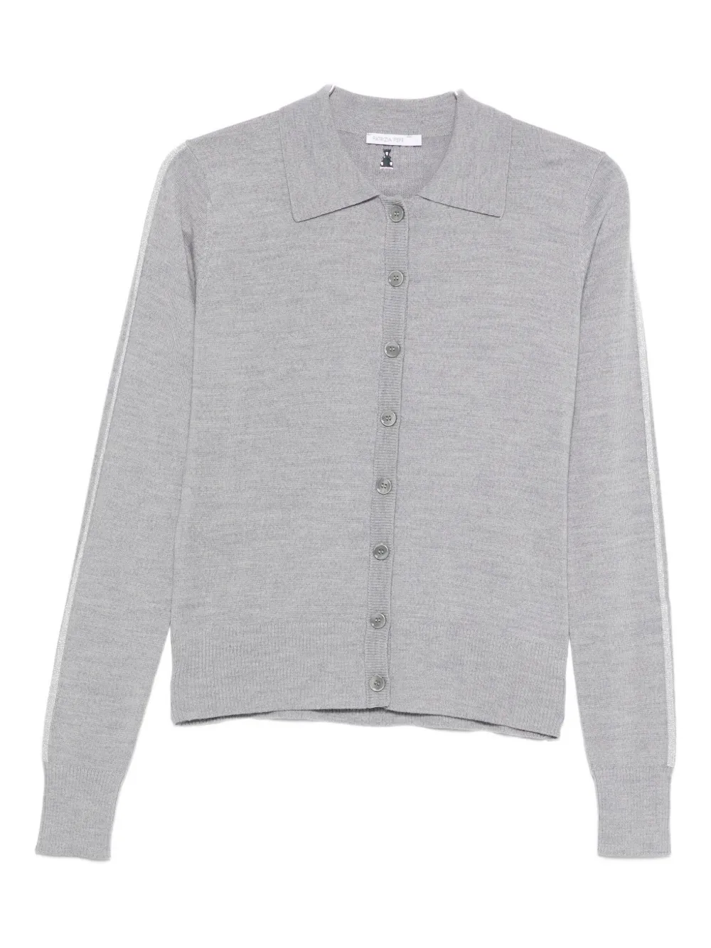 Patrizia Pepe Collared Cardigan In Gray