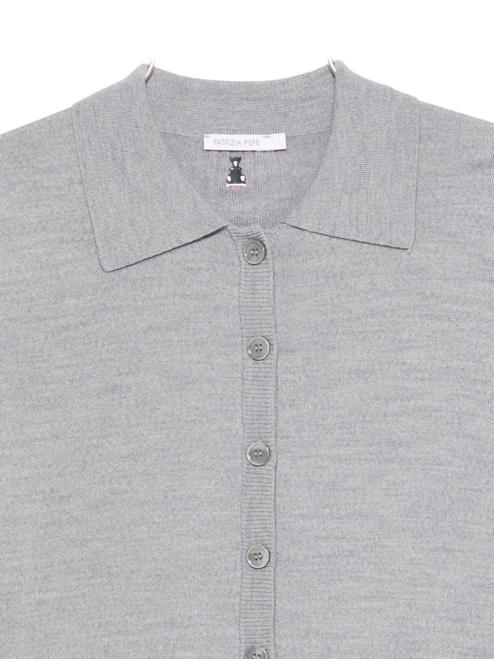 Patrizia Pepe Collared Cardigan In Gray