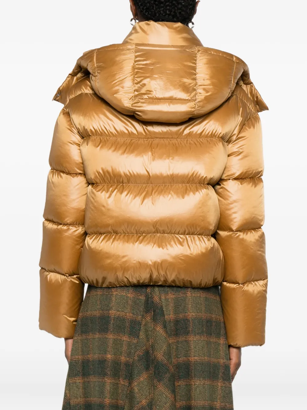 Patrizia Pepe Padded Hooded Jacket In Orange