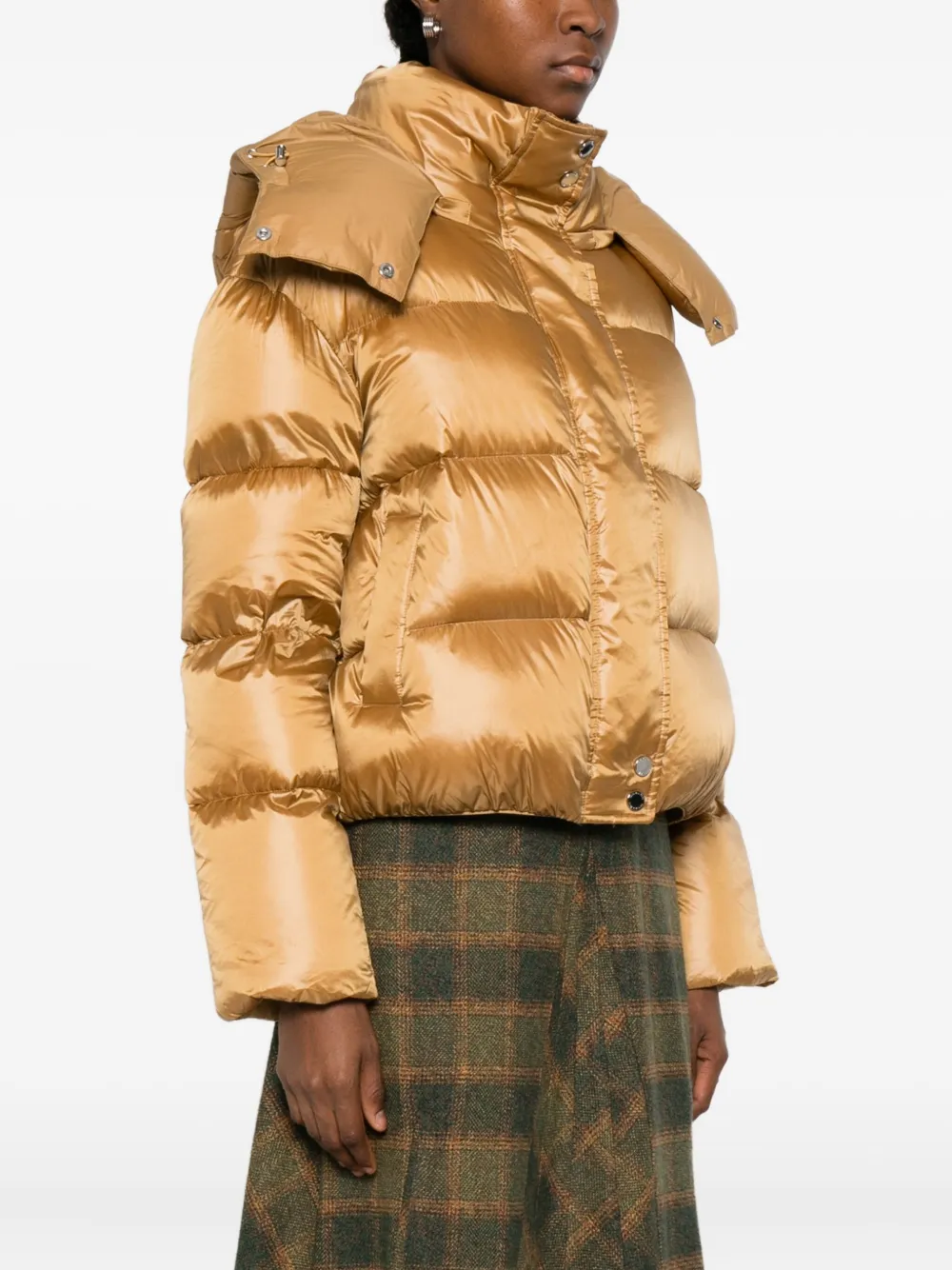 Patrizia Pepe Padded Hooded Jacket In Orange