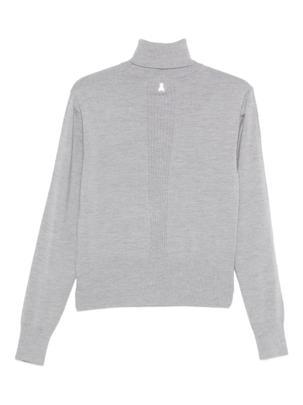 Patrizia Pepe Roll-neck Ribbed Sweater In Gray