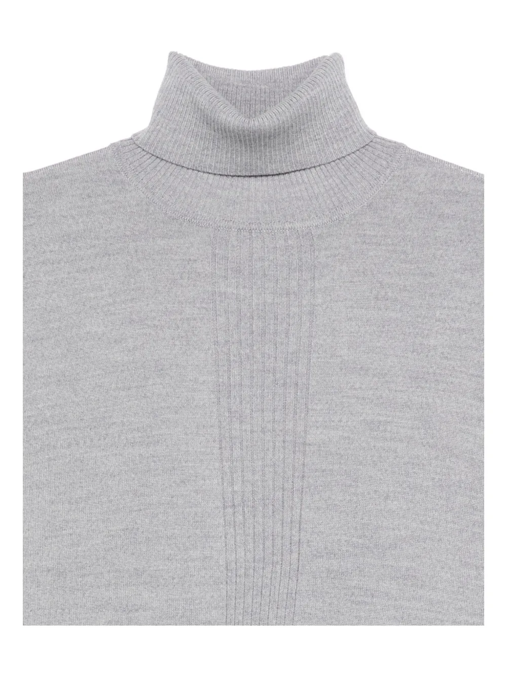 Patrizia Pepe Roll-neck Ribbed Sweater In Gray