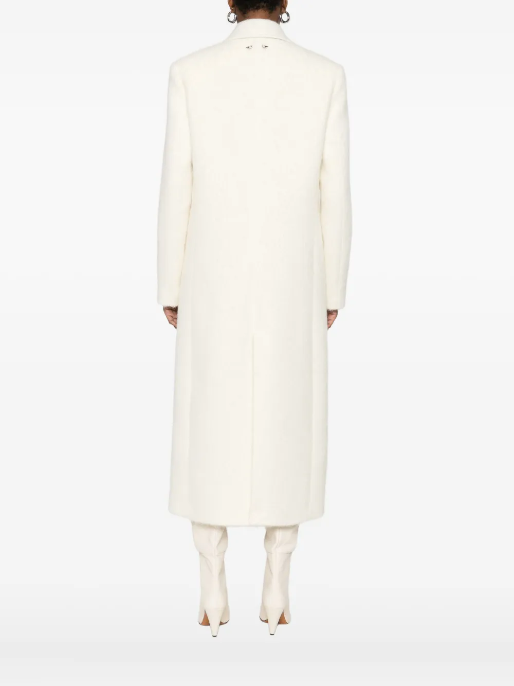 Patrizia Pepe Peak-lapel Coat In Neutral