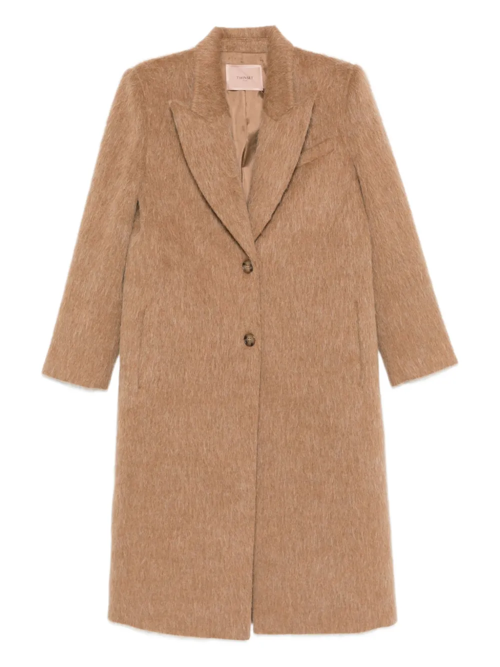 TWINSET textured single-breasted coat | Neutrals | Image 1