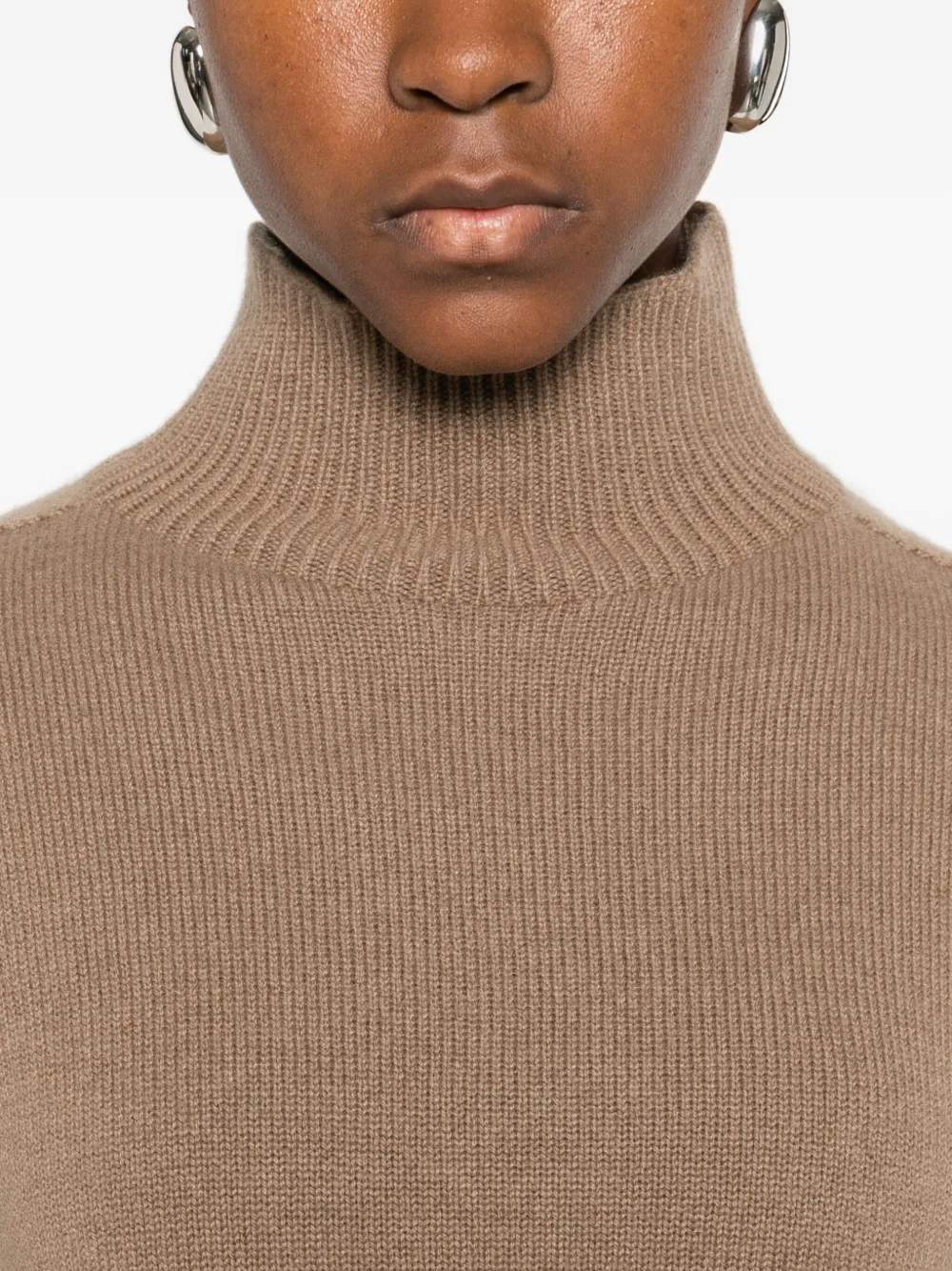 Max Mara Cashmere High-neck Sweater In Brown