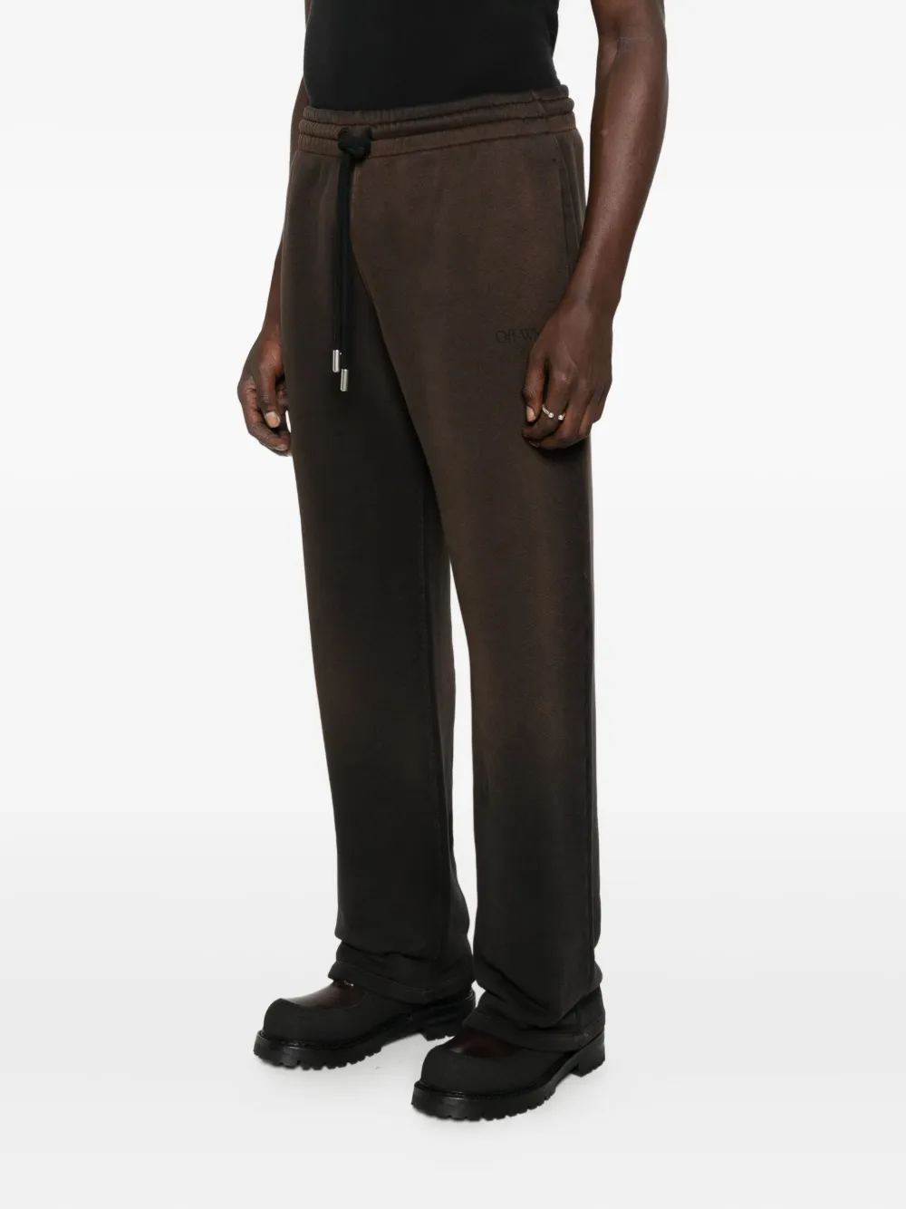 Off-white Ombré-effect Drawstring-waist Pants In Brown