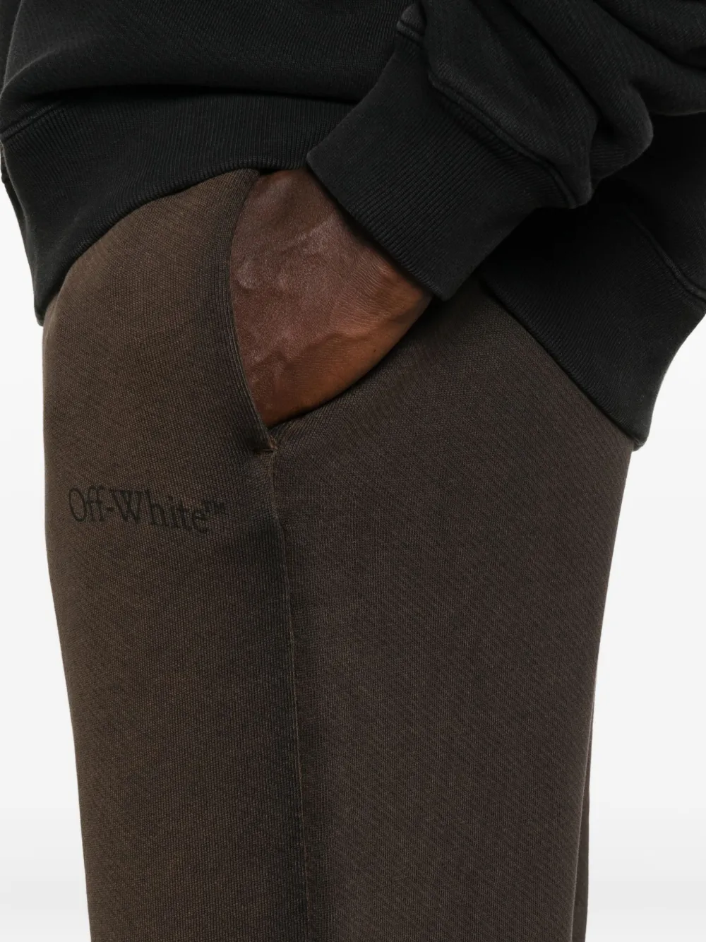 Off-white Ombré-effect Drawstring-waist Pants In Brown