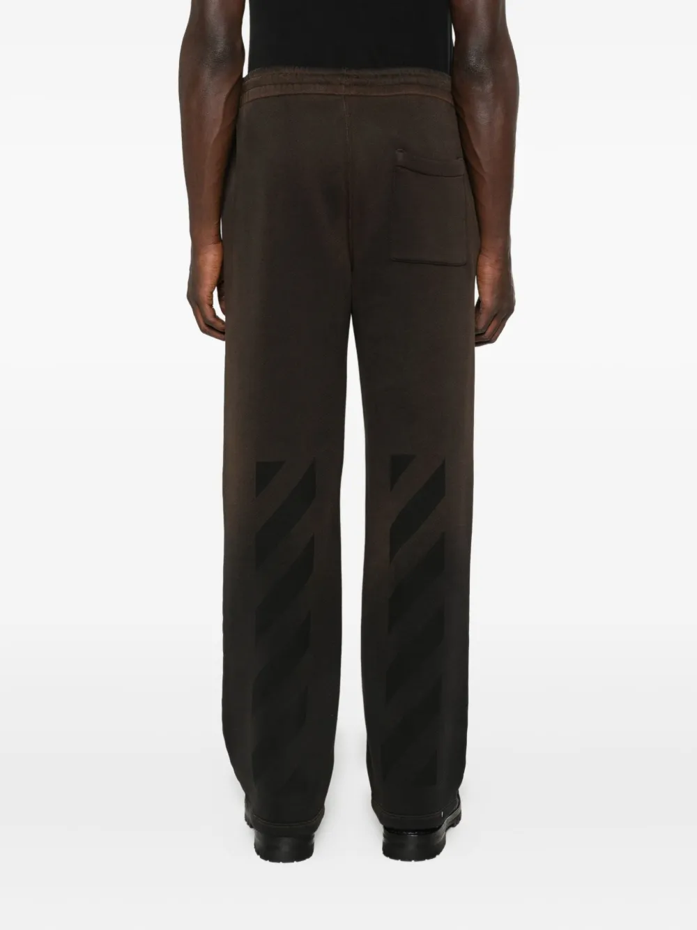 Off-white Ombré-effect Drawstring-waist Pants In Brown