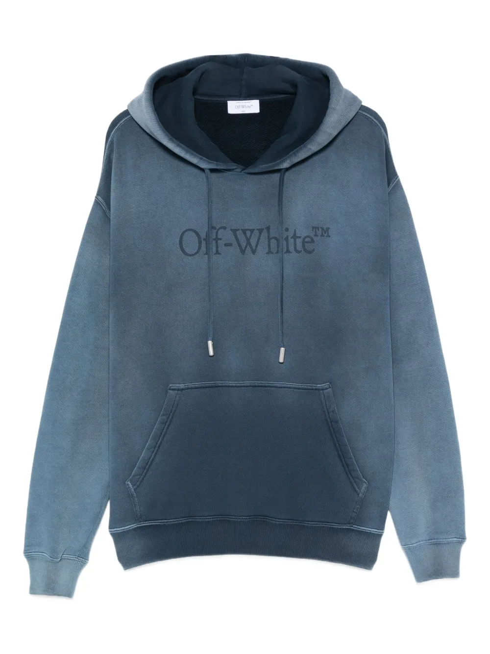 Off-White logo-embroidered hoodie - ブルー Off-White logo-embroidered hoodie - ブルー