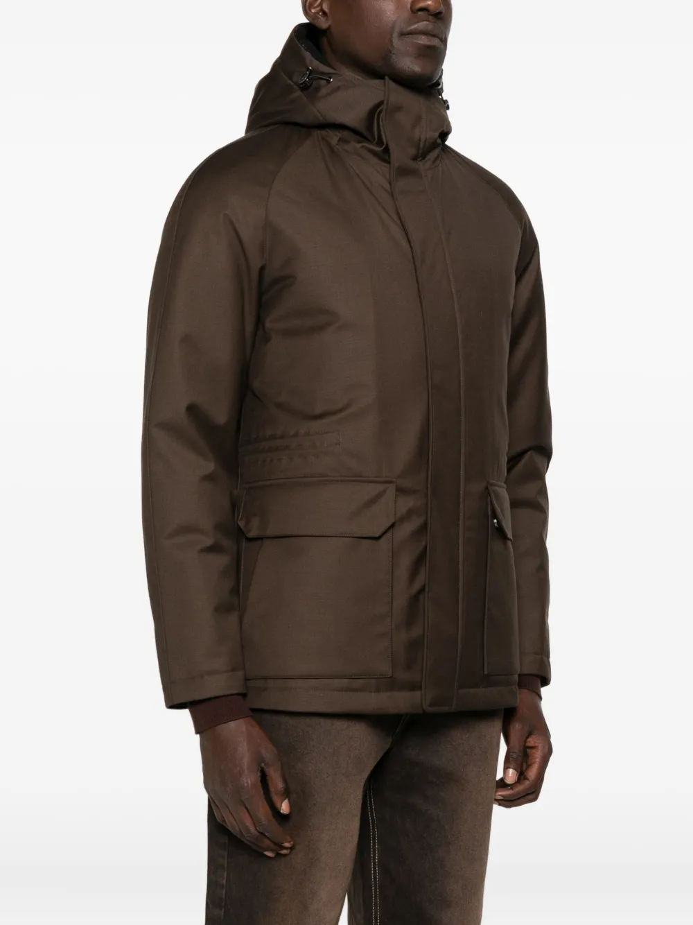 Montecore Hooded Padded Jacket In Brown