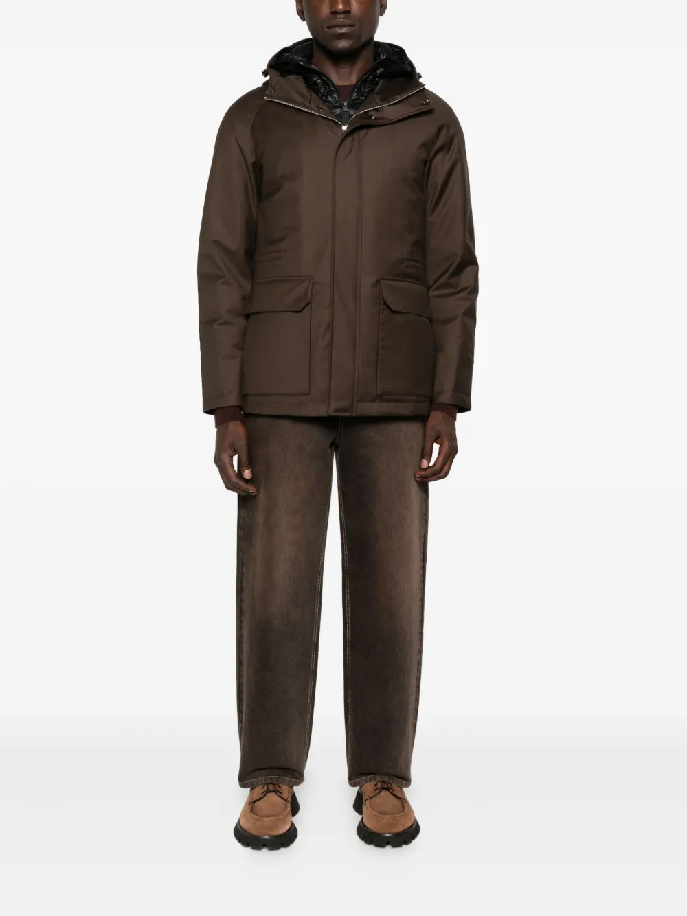 Montecore Hooded Padded Jacket In Brown