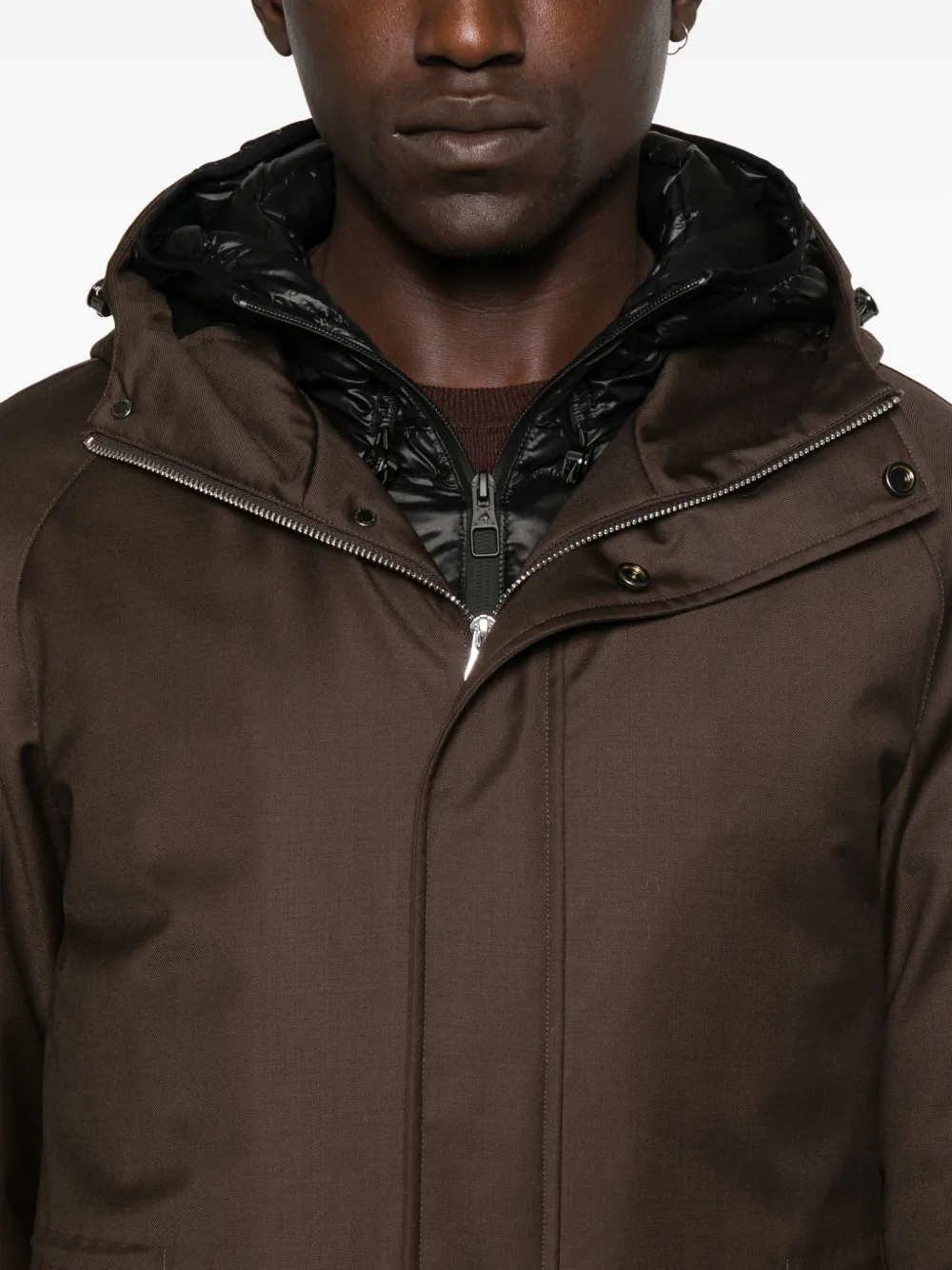 Montecore Hooded Padded Jacket In Brown