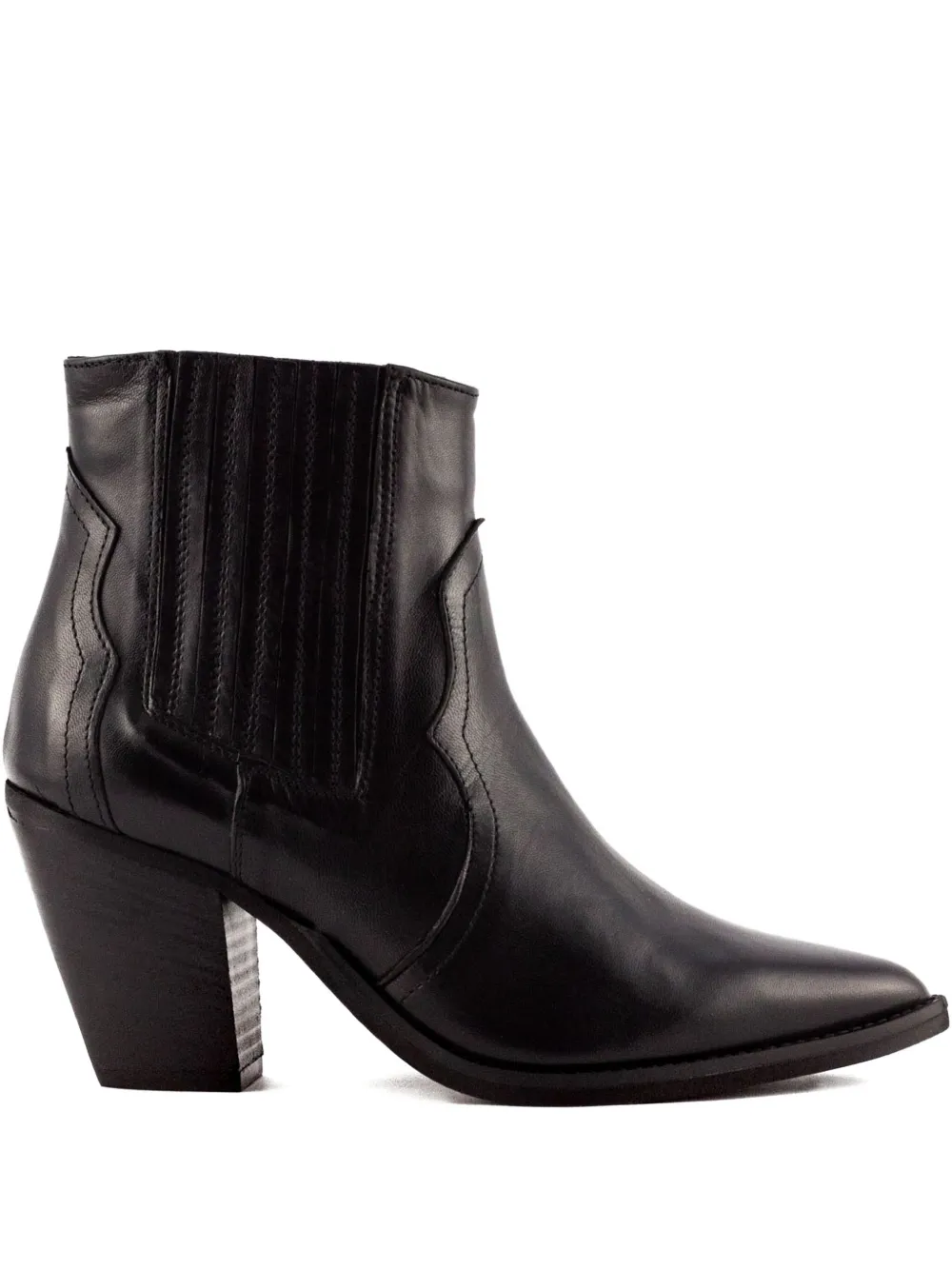 Julie Dee 70mm leather pointed-toe block-heel boots Black