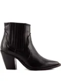 Julie Dee 70mm leather pointed-toe block-heel boots - Black