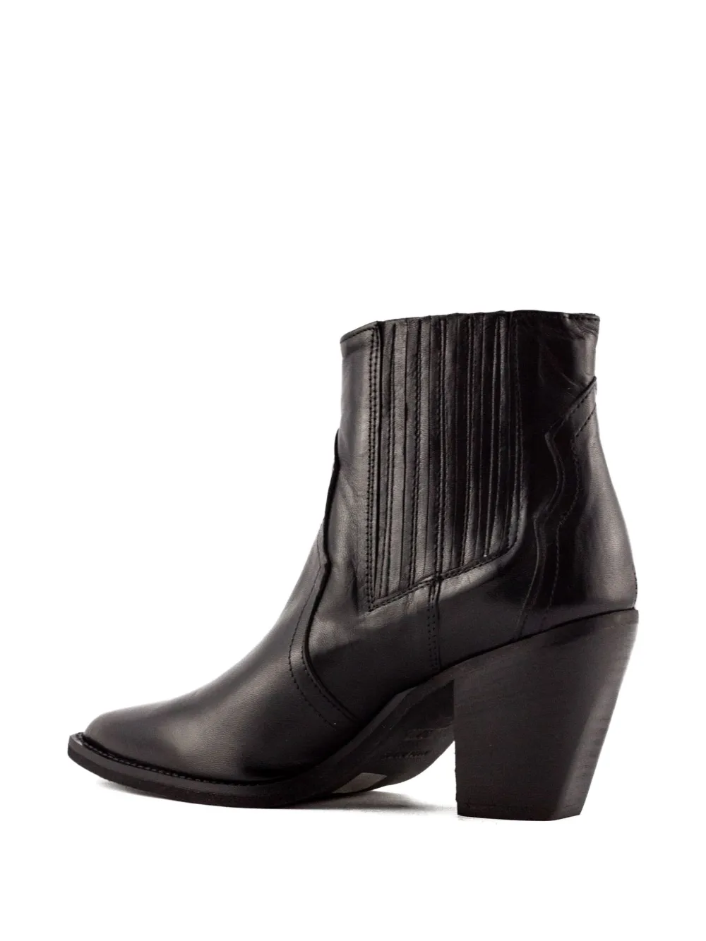 Julie Dee 70mm leather pointed-toe block-heel boots Black
