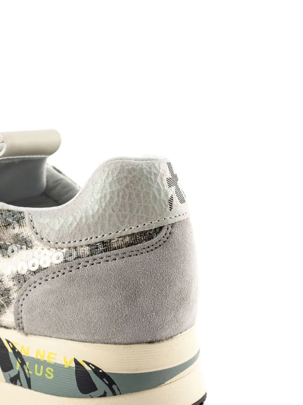 Premiata Connie sneakers met luipaardprint en pailletten Grijs