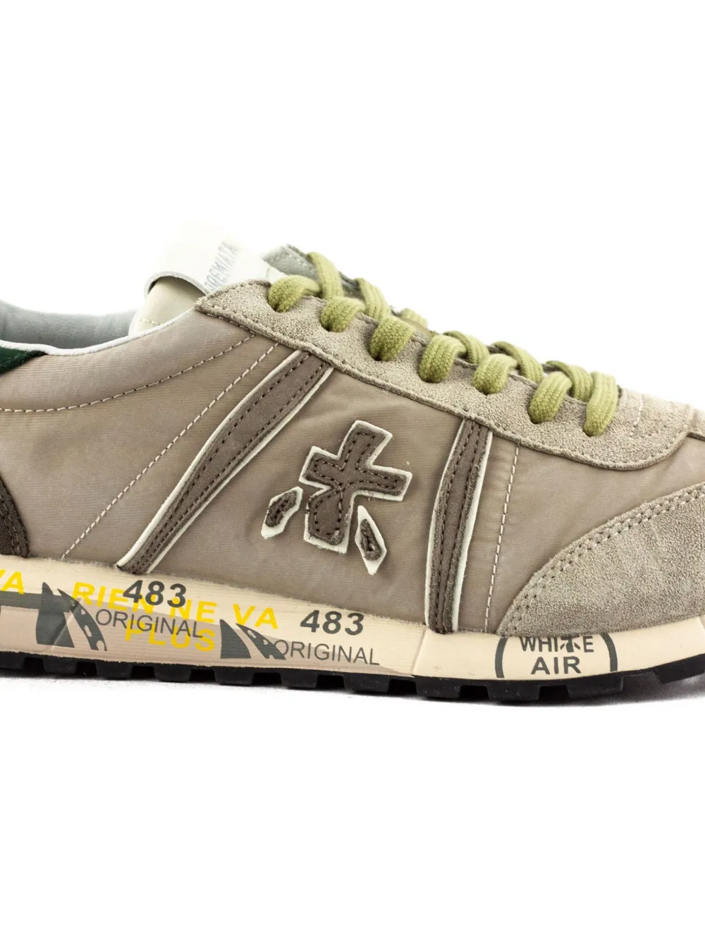 Premiata Lucy sneakers met suède vlakken Beige