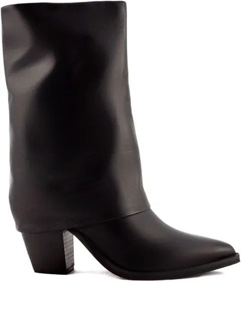 Julie Dee 80mm folded-cuff pointed-toe boots