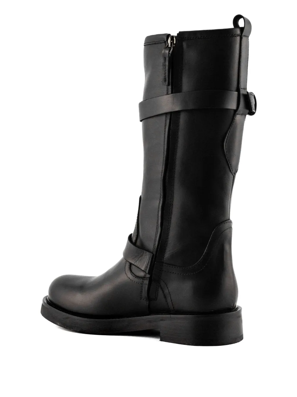Julie Dee Leren laarzen met gespband Zwart