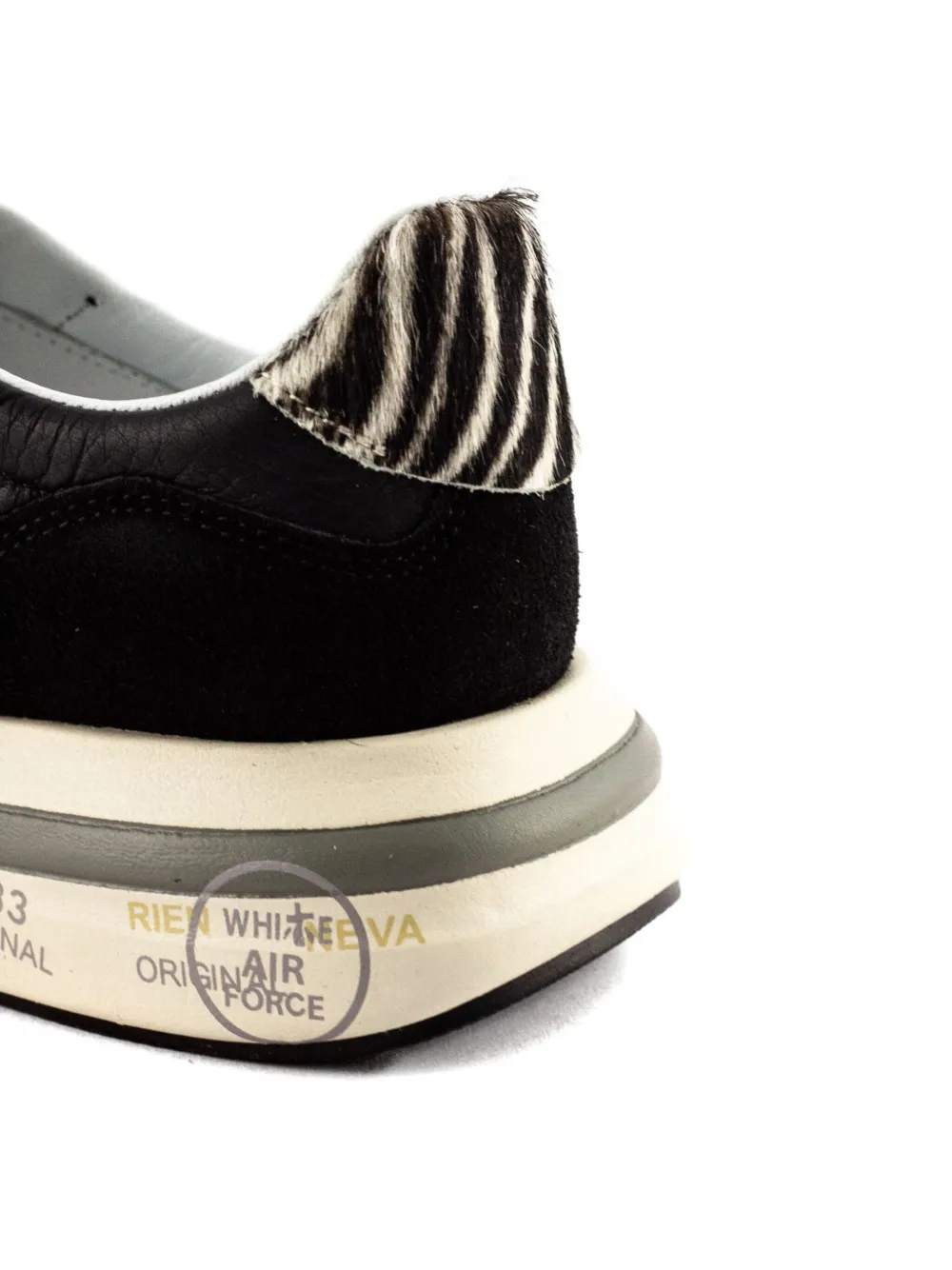 Premiata Cassie leren sneakers met zebravlak Zwart