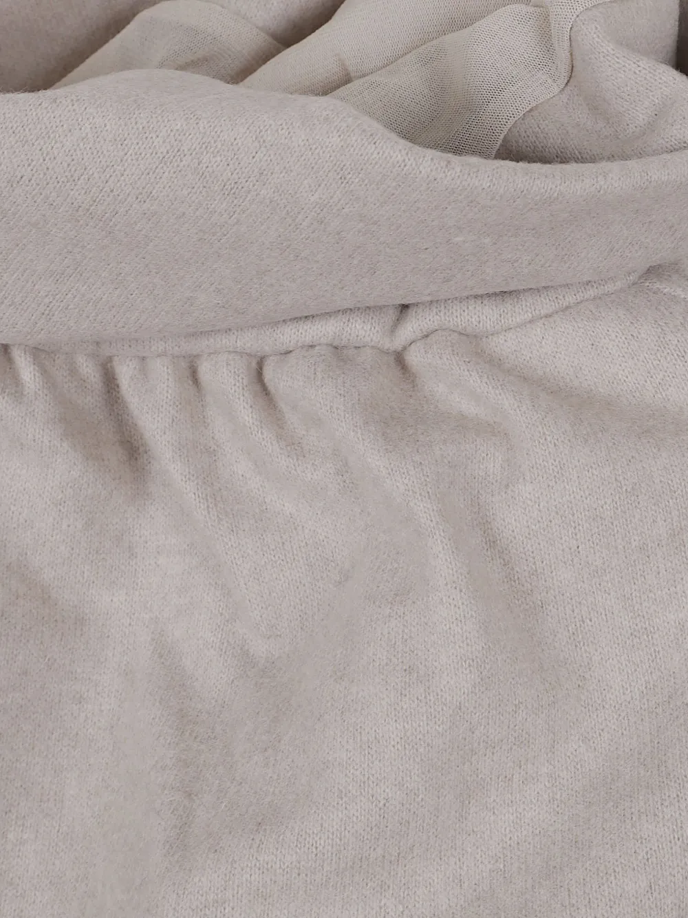 THE ANDAMANE Top met trechterhals Beige