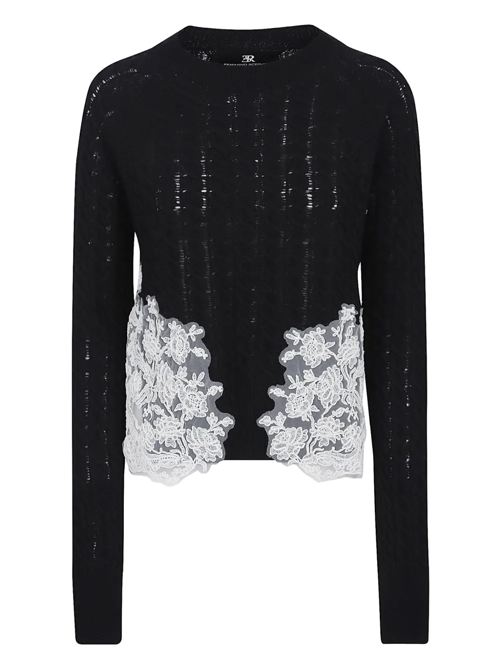 Ermanno Scervino オープンニット セーター - ブラック Ermanno Scervino オープンニット セーター - ブラック