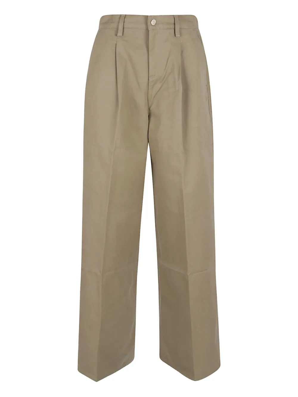 7 For All Mankind High Waisted Pleated Wide Leg Trousers In Green