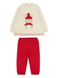 Mayoral bear-embroidered trousers set