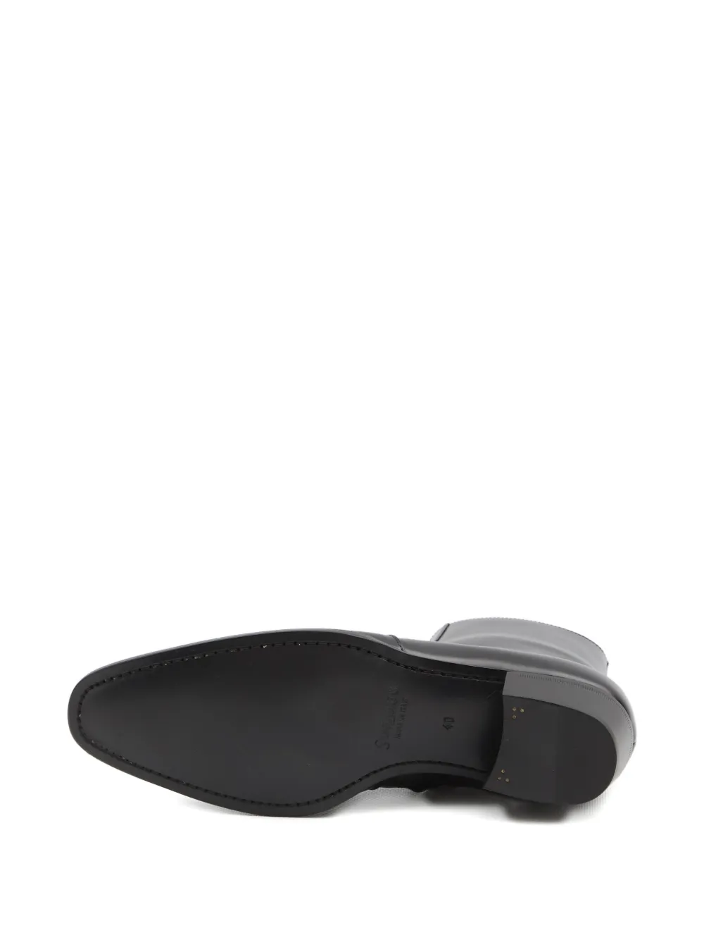 Saint Laurent Black Roman Boots In Smooth Leather In Black