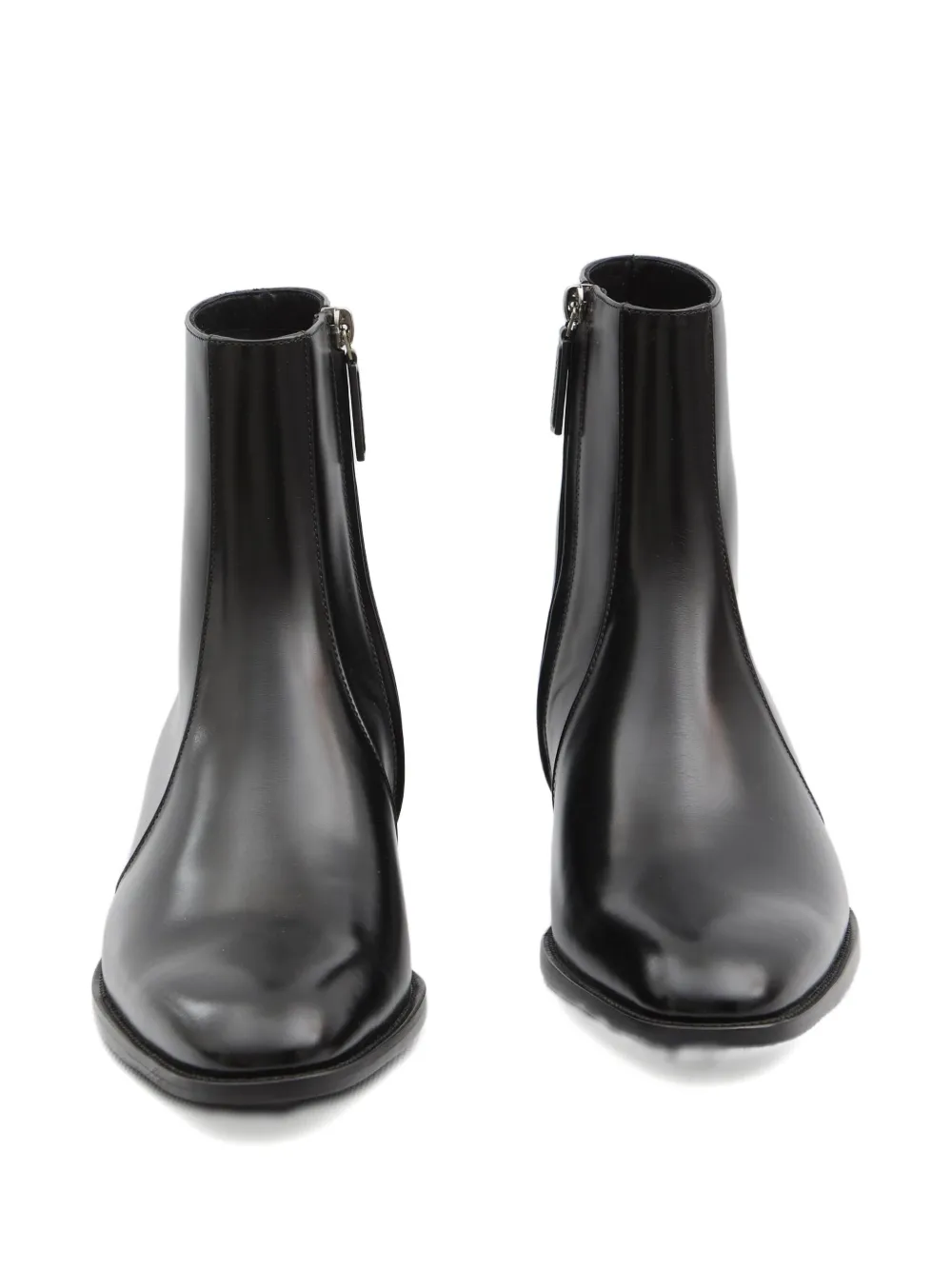 Saint Laurent Black Roman Boots In Smooth Leather In Black