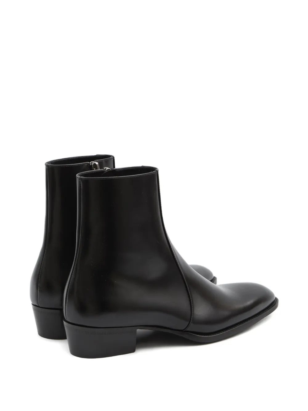 Saint Laurent Black Roman Boots In Smooth Leather In Black