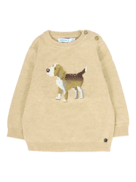 Mayoral Rundhals-Pullover mit Hundestickerei